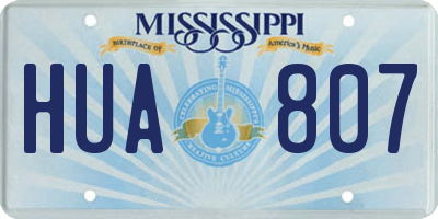 MS license plate HUA807