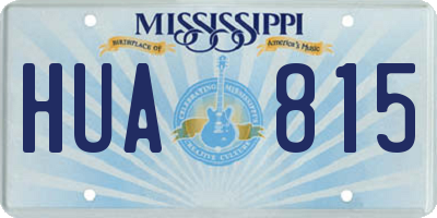 MS license plate HUA815