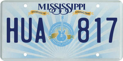 MS license plate HUA817