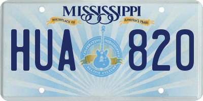 MS license plate HUA820