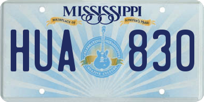 MS license plate HUA830