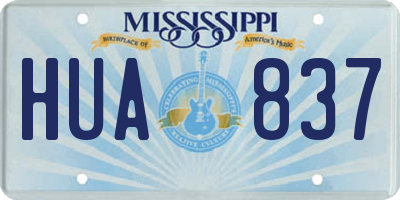 MS license plate HUA837