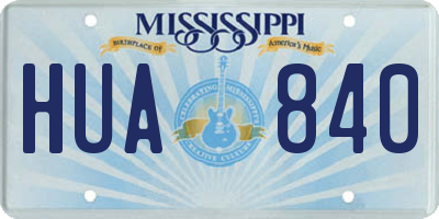 MS license plate HUA840