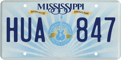 MS license plate HUA847