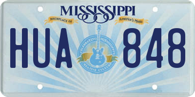 MS license plate HUA848