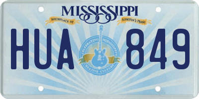 MS license plate HUA849
