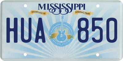 MS license plate HUA850