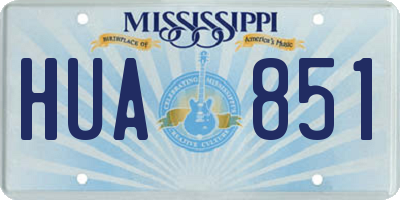 MS license plate HUA851