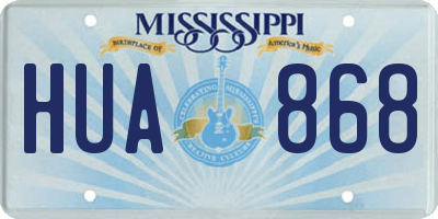 MS license plate HUA868