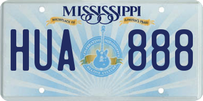 MS license plate HUA888