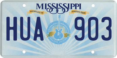 MS license plate HUA903
