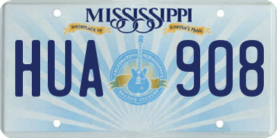 MS license plate HUA908