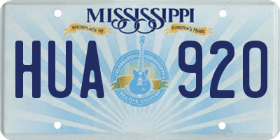 MS license plate HUA920