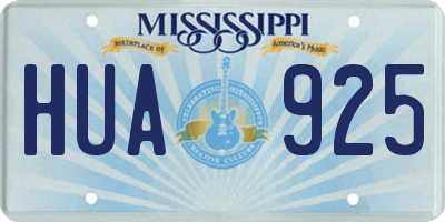 MS license plate HUA925