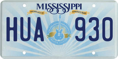 MS license plate HUA930