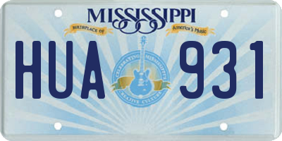 MS license plate HUA931