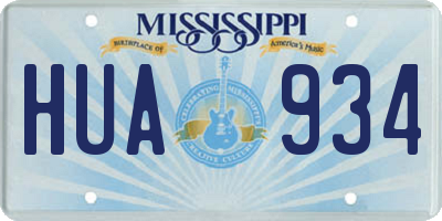 MS license plate HUA934
