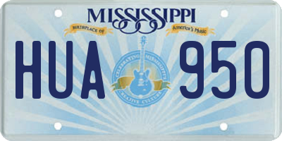 MS license plate HUA950