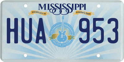 MS license plate HUA953