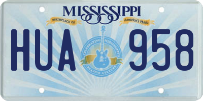 MS license plate HUA958