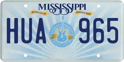MS license plate HUA965