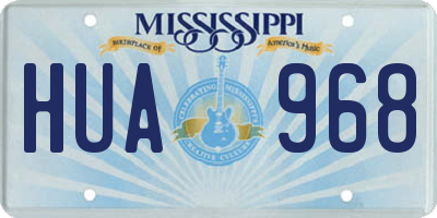 MS license plate HUA968