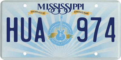MS license plate HUA974