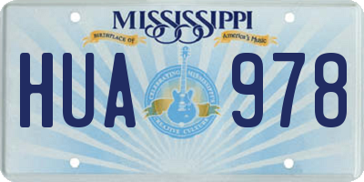 MS license plate HUA978