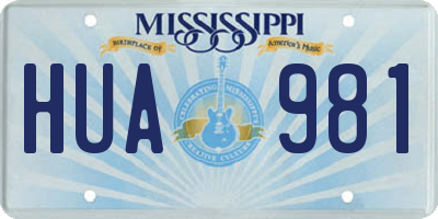 MS license plate HUA981
