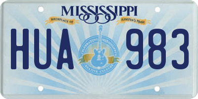 MS license plate HUA983