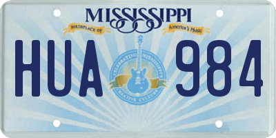 MS license plate HUA984