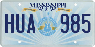 MS license plate HUA985