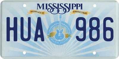 MS license plate HUA986