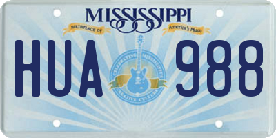 MS license plate HUA988