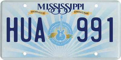 MS license plate HUA991