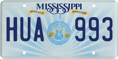 MS license plate HUA993