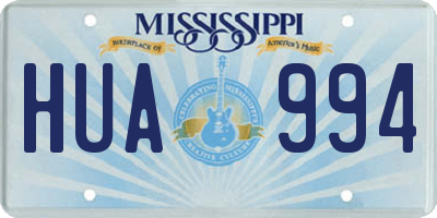 MS license plate HUA994