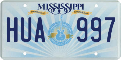 MS license plate HUA997