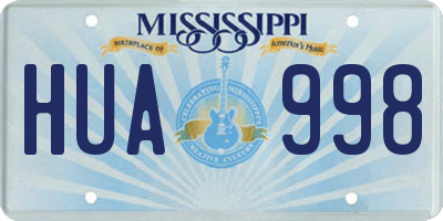 MS license plate HUA998