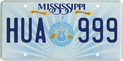 MS license plate HUA999