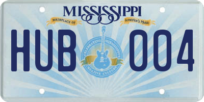 MS license plate HUB004