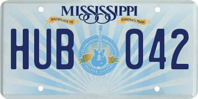 MS license plate HUB042