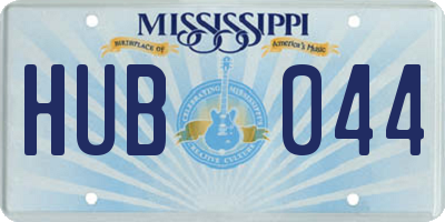 MS license plate HUB044