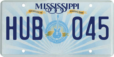 MS license plate HUB045