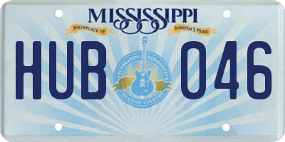 MS license plate HUB046