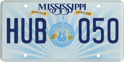 MS license plate HUB050