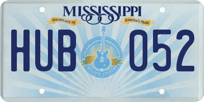 MS license plate HUB052