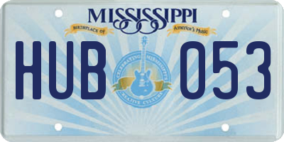 MS license plate HUB053