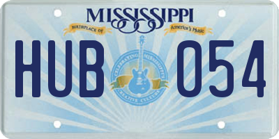 MS license plate HUB054