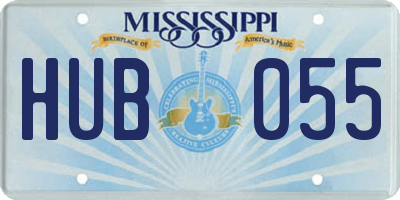 MS license plate HUB055